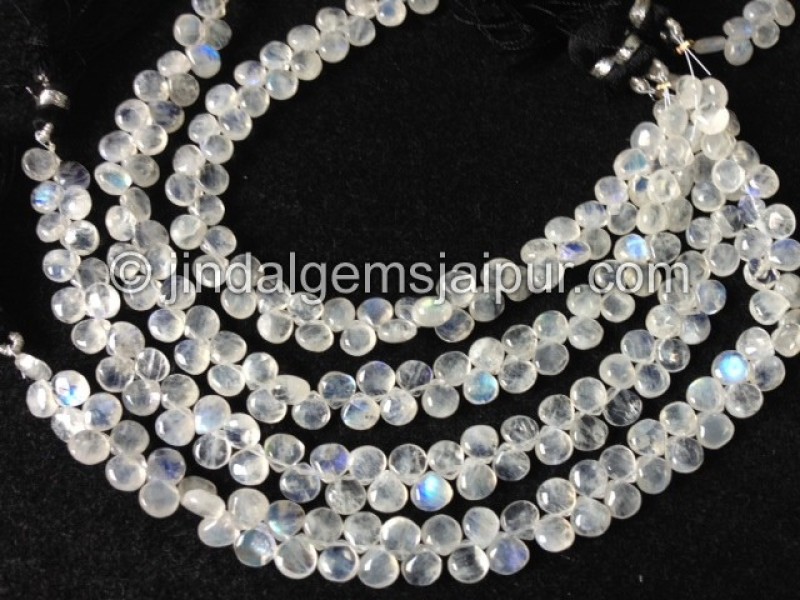 White Rainbow Smooth Heart Shape Beads